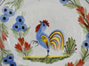 Quimper Rooster Dessert Plates X3 Hand Painted Faience Pottery