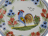 Farmhouse Decor Quimper Rooster Dessert Plates Hand Painted France Artist Signed