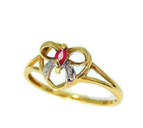 10k Ruby Heart Ring, Promise Ring, Granddaughter Gift, Gemstone Jewelry - Premier Estate Gallery
 - 3