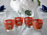 Vintage Red Gold Libbey Gold Tapestry Highball Lowball Glasses Set of 8 - Premier Estate Gallery 2
