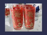 Vintage Red Gold Libbey Gold Tapestry Highball Lowball Glasses Set of 8 - Premier Estate Gallery 3