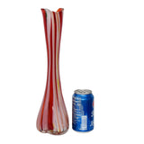 MCM Red Norcrest Swung Stretched Vase Rainbow Candy Striped Mid Century Decor - Premier Estate Gallery 2
