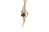 Antique 10k Gold Edwardian Lavaliere Necklace MOP Simulated Ruby
