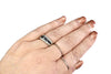 14k White Gold Sapphire Diamond Band Ring