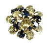 12k Sapphire Cocktail Ring Flower Setting Vintage High Profile