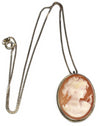 Sterling Goddess Diana Cameo Brooch Pendant with Chain c1977 - Premier Estate Gallery