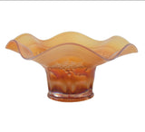 Antique Northwood Carnival Glass Marigold Small Ruffled Hat Whimsy Bowl Cable and Grape 7" - Premier Estate Gallery 2
