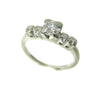 14k Vintage Diamond Engagement Ring White Gold .34 ctw VS1
