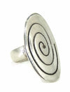 MOD Style Silver Ring Huge Oval Swirl Sterling Ring Vintage - Premier Estate Gallery
 - 1