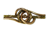 Ornate Victorian 14k Rose and Yellow Gold Love Knot Brooch with Seed Pearls - Premier Estate Gallery
