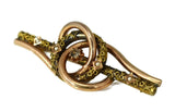 Ornate Victorian 14k Rose and Yellow Gold Love Knot Brooch with Seed Pearls - Premier Estate Gallery 3