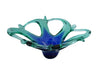  Art Glass Teal Cobalt Blue Open Wave Dish Italy MCM or Coastal Style c1970 - Premier Estate Gallery 2