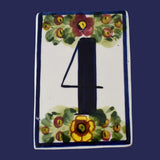Vintage Porcelain Tile House Numbers Sunflowers Florals Italy, Cottage Hacidenda Talavera Country Style Address Number Tiles - Premier Estate Gallery 3