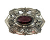 Victorian Amethyst Glass Brooch Big Silver Plate 3 inch - Premier Estate Gallery
 - 2