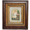 Antique Watercolor Little Girl in Deep Victorian Walnut Frame Gilt Leopard - Premier Estate Gallery  1