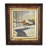 Victorian Deep Gilt Walnut Frame Wintry Landscape Oil Painting 17 X 15 in - Premier Estate Gallery
