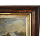 Victorian Deep Gilt Walnut Frame Wintry Landscape Oil Painting 17 X 15 in