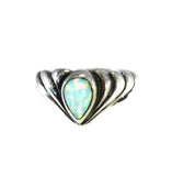 Vintage Opal Pinky Ring Mexican Sterling Silver Signed Ott - Premier Estate Gallery